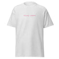 Calling > Comfort tee in ash grey, front view, with 1 Corinthians 15:58 printed small across the chest
