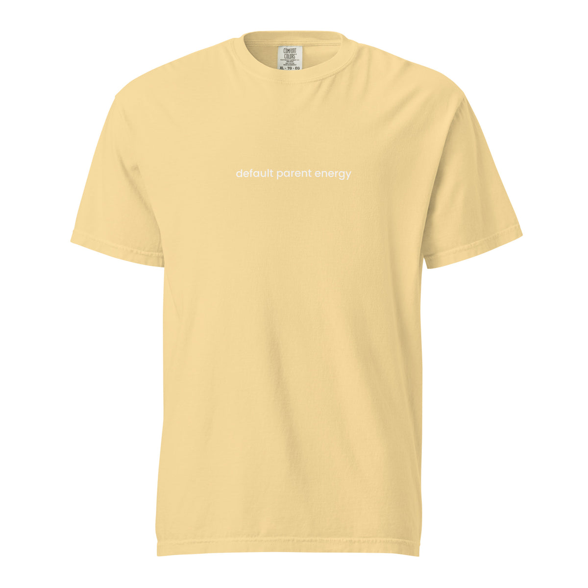 Default Parent Energy tee in Butter yellow, front view