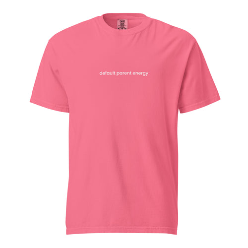 Default Parent Energy tee in Crunchberry pink, front view