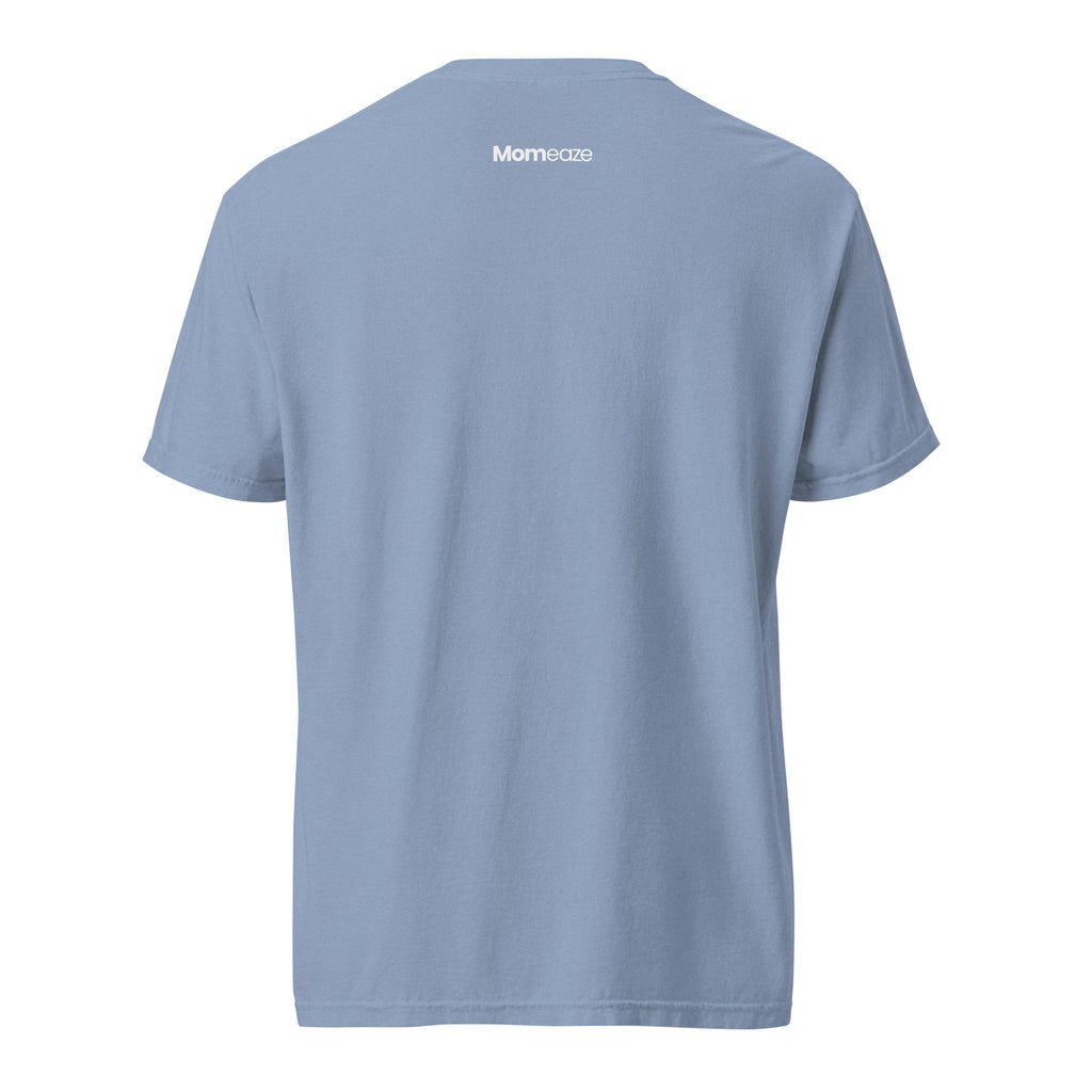 Default Parent Energy tee in Washed Denim blue, back view